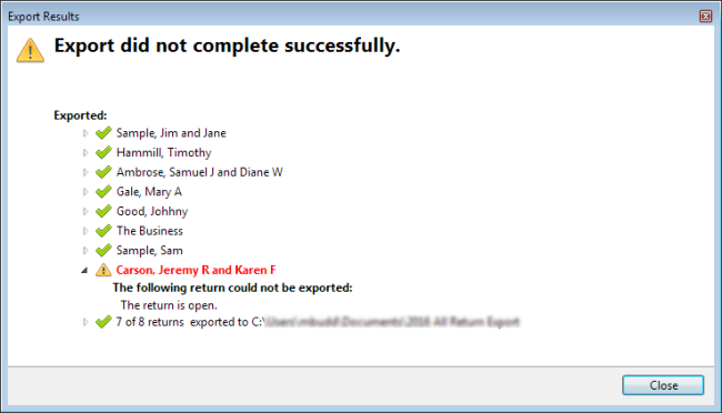 Export All Returns